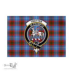 Scottish Trotter Tartan Flag with Family Crest - Tartan Garden Flag Scottish Plaid Tartan Plaid - ScotsTee - scotstee.com
