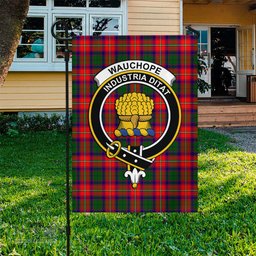 Scottish Wauchope Tartan Flag with Family Crest - Tartan Garden Flag Scottish Plaid Tartan Plaid - ScotsTee - scotstee.com