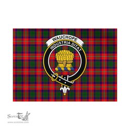 Scottish Wauchope Tartan Flag with Family Crest - Tartan Garden Flag Scottish Plaid Tartan Plaid - ScotsTee - scotstee.com