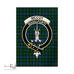 Scottish McCoy Tartan Flag with Family Crest - Tartan Garden Flag Scottish Plaid Tartan Plaid - ScotsTee - scotstee.com