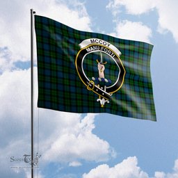 Scottish McCoy Tartan Flag with Family Crest - Tartan Garden Flag Scottish Plaid Tartan Plaid - ScotsTee - scotstee.com