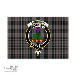 Scottish Thompson Grey Tartan Flag with Family Crest - Tartan Garden Flag Scottish Plaid Tartan Plaid - ScotsTee - scotstee.com