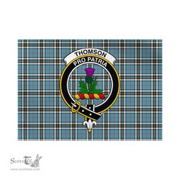 Scottish Thomson Tartan Flag with Family Crest - Tartan Garden Flag Scottish Plaid Tartan Plaid - ScotsTee - scotstee.com