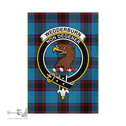 Scottish Wedderburn Tartan Flag with Family Crest - Tartan Garden Flag Scottish Plaid Tartan Plaid - ScotsTee - scotstee.com