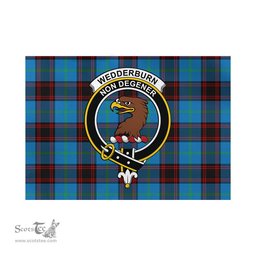 Scottish Wedderburn Tartan Flag with Family Crest - Tartan Garden Flag Scottish Plaid Tartan Plaid - ScotsTee - scotstee.com