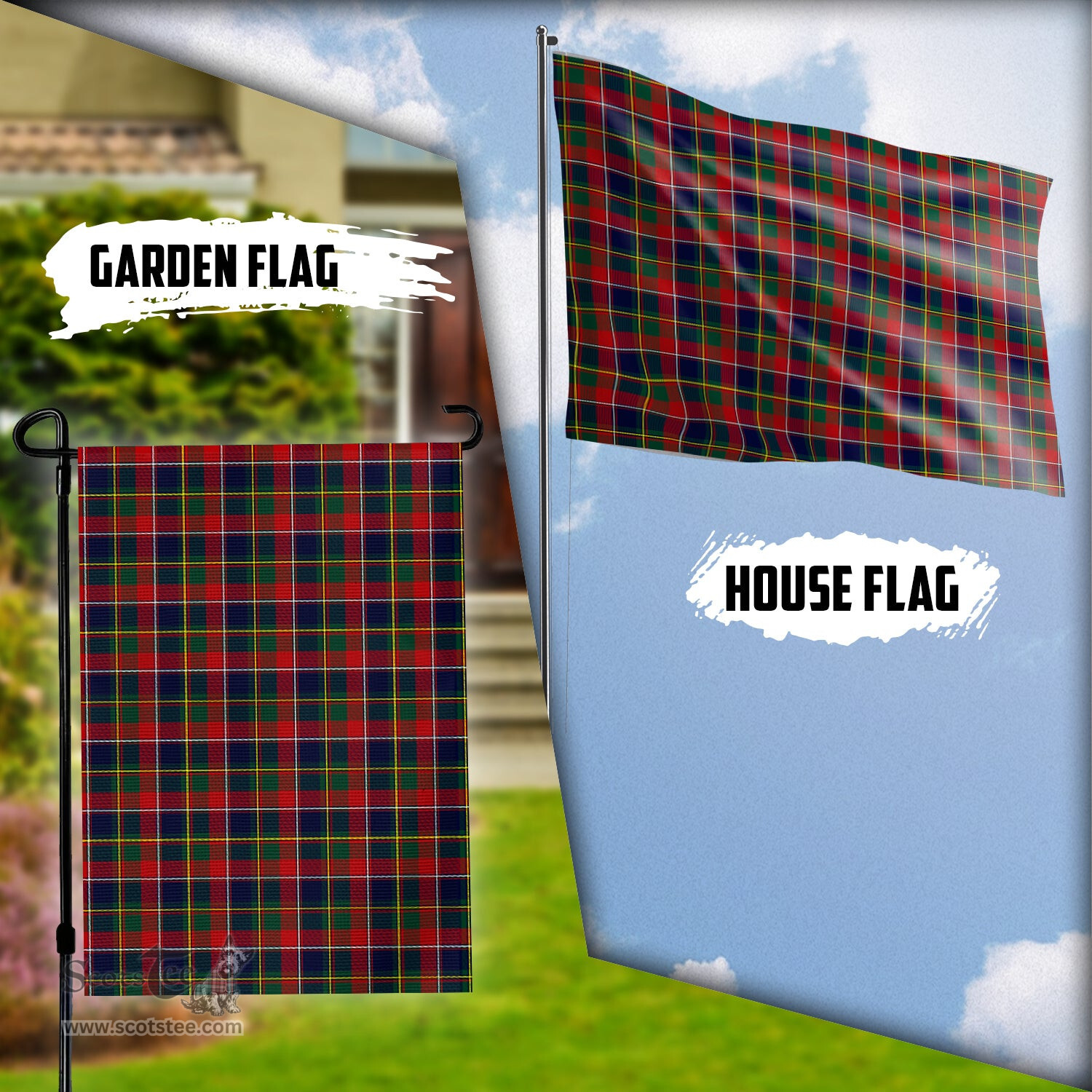Scottish Quebec Province Canada Tartan Flag - Tartan Garden Flag Scottish Plaid Tartan Plaid - ScotsTee - scotstee.com