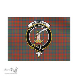 Scottish Matheson Ancient Tartan Flag with Family Crest - Tartan Garden Flag Scottish Plaid Tartan Plaid - ScotsTee - scotstee.com