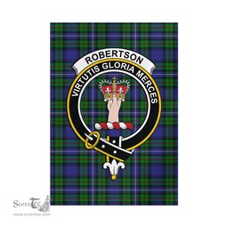 Scottish Robertson Hunting Modern Tartan Flag with Family Crest - Tartan Garden Flag Scottish Plaid Tartan Plaid - ScotsTee - scotstee.com