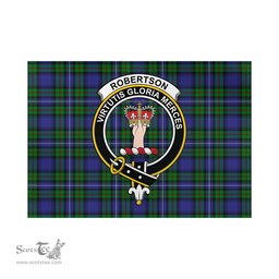 Scottish Robertson Hunting Modern Tartan Flag with Family Crest - Tartan Garden Flag Scottish Plaid Tartan Plaid - ScotsTee - scotstee.com