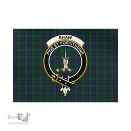 Scottish Shaw Tartan Flag with Family Crest - Tartan Garden Flag Scottish Plaid Tartan Plaid - ScotsTee - scotstee.com