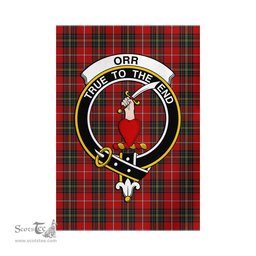 Scottish Orr Tartan Flag with Family Crest - Tartan Garden Flag Scottish Plaid Tartan Plaid - ScotsTee - scotstee.com