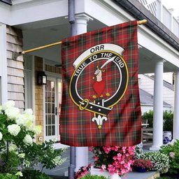 Scottish Orr Tartan Flag with Family Crest - Tartan Garden Flag Scottish Plaid Tartan Plaid - ScotsTee - scotstee.com