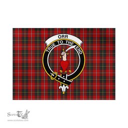 Scottish Orr Tartan Flag with Family Crest - Tartan Garden Flag Scottish Plaid Tartan Plaid - ScotsTee - scotstee.com