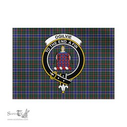 Scottish Ogilvie (Ogilvy) Hunting Modern Tartan Flag with Family Crest - Tartan Garden Flag Scottish Plaid Tartan Plaid - ScotsTee - scotstee.com
