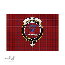 Scottish Rose of Kilravock Tartan Flag with Family Crest - Tartan Garden Flag Scottish Plaid Tartan Plaid - ScotsTee - scotstee.com
