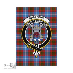Scottish Spalding Tartan Flag with Family Crest - Tartan Garden Flag Scottish Plaid Tartan Plaid - ScotsTee - scotstee.com