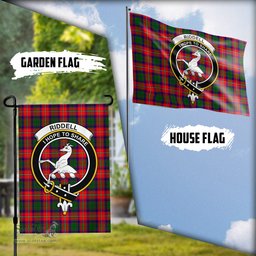 Scottish Riddell Tartan Flag with Family Crest - Tartan Garden Flag Scottish Plaid Tartan Plaid - ScotsTee - scotstee.com