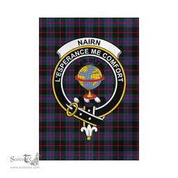 Scottish Nairn Tartan Flag with Family Crest - Tartan Garden Flag Scottish Plaid Tartan Plaid - ScotsTee - scotstee.com