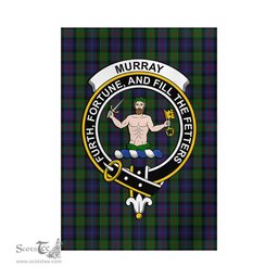 Scottish Murray of Atholl Tartan Flag with Family Crest - Tartan Garden Flag Scottish Plaid Tartan Plaid - ScotsTee - scotstee.com
