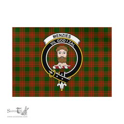 Scottish Menzies Green Modern Tartan Flag with Family Crest - Tartan Garden Flag Scottish Plaid Tartan Plaid - ScotsTee - scotstee.com