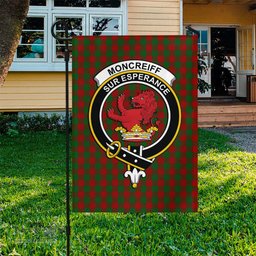 Scottish Moncrieff Tartan Flag with Family Crest - Tartan Garden Flag Scottish Plaid Tartan Plaid - ScotsTee - scotstee.com