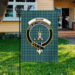 Scottish Shaw Ancient Tartan Flag with Family Crest - Tartan Garden Flag Scottish Plaid Tartan Plaid - ScotsTee - scotstee.com
