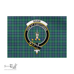 Scottish Shaw Ancient Tartan Flag with Family Crest - Tartan Garden Flag Scottish Plaid Tartan Plaid - ScotsTee - scotstee.com