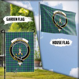 Scottish Shaw Ancient Tartan Flag with Family Crest - Tartan Garden Flag Scottish Plaid Tartan Plaid - ScotsTee - scotstee.com