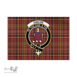 Scottish Ogilvie (Ogilvy) of Strathallan Tartan Flag with Family Crest - Tartan Garden Flag Scottish Plaid Tartan Plaid - ScotsTee - scotstee.com