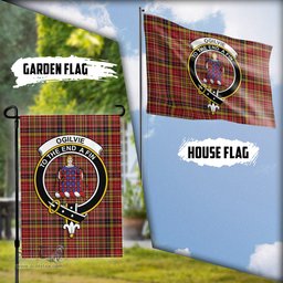 Scottish Ogilvie (Ogilvy) of Strathallan Tartan Flag with Family Crest - Tartan Garden Flag Scottish Plaid Tartan Plaid - ScotsTee - scotstee.com