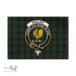 Scottish Sinclair Hunting Tartan Flag with Family Crest - Tartan Garden Flag Scottish Plaid Tartan Plaid - ScotsTee - scotstee.com