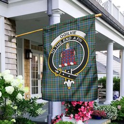 Scottish Ogilvie (Ogilvy) Hunting Ancient Tartan Flag with Family Crest - Tartan Garden Flag Scottish Plaid Tartan Plaid - ScotsTee - scotstee.com