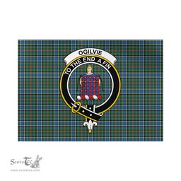 Scottish Ogilvie (Ogilvy) Hunting Ancient Tartan Flag with Family Crest - Tartan Garden Flag Scottish Plaid Tartan Plaid - ScotsTee - scotstee.com