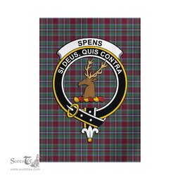 Scottish Spens (Spence) Tartan Flag with Family Crest - Tartan Garden Flag Scottish Plaid Tartan Plaid - ScotsTee - scotstee.com