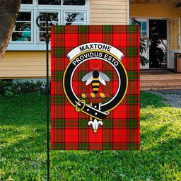 Scottish Maxtone Tartan Flag with Family Crest - Tartan Garden Flag Scottish Plaid Tartan Plaid - ScotsTee - scotstee.com