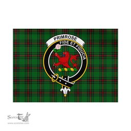 Scottish Primrose Tartan Flag with Family Crest - Tartan Garden Flag Scottish Plaid Tartan Plaid - ScotsTee - scotstee.com
