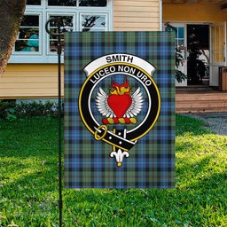 Scottish Smith Ancient Tartan Flag with Family Crest - Tartan Garden Flag Scottish Plaid Tartan Plaid - ScotsTee - scotstee.com