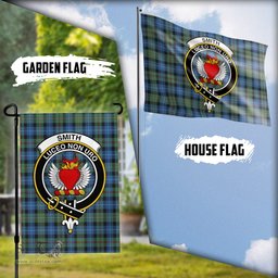 Scottish Smith Ancient Tartan Flag with Family Crest - Tartan Garden Flag Scottish Plaid Tartan Plaid - ScotsTee - scotstee.com