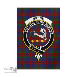 Scottish Skene of Cromar Tartan Flag with Family Crest - Tartan Garden Flag Scottish Plaid Tartan Plaid - ScotsTee - scotstee.com