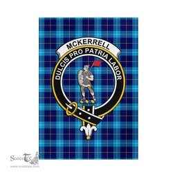 Scottish McKerrell Tartan Flag with Family Crest - Tartan Garden Flag Scottish Plaid Tartan Plaid - ScotsTee - scotstee.com