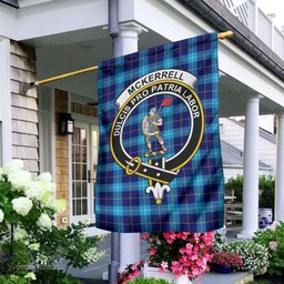 Scottish McKerrell Tartan Flag with Family Crest - Tartan Garden Flag Scottish Plaid Tartan Plaid - ScotsTee - scotstee.com