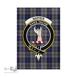 Scottish Napier Tartan Flag with Family Crest - Tartan Garden Flag Scottish Plaid Tartan Plaid - ScotsTee - scotstee.com
