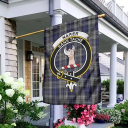 Scottish Napier Tartan Flag with Family Crest - Tartan Garden Flag Scottish Plaid Tartan Plaid - ScotsTee - scotstee.com