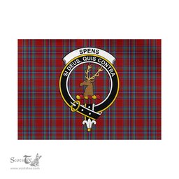 Scottish Spens Tartan Flag with Family Crest - Tartan Garden Flag Scottish Plaid Tartan Plaid - ScotsTee - scotstee.com
