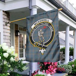 Scottish McKerrell of Hillhouse Dress Tartan Flag with Family Crest - Tartan Garden Flag Scottish Plaid Tartan Plaid - ScotsTee - scotstee.com