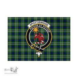 Scottish Spottiswood Tartan Flag with Family Crest - Tartan Garden Flag Scottish Plaid Tartan Plaid - ScotsTee - scotstee.com