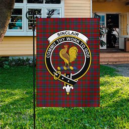 Scottish Sinclair Tartan Flag with Family Crest - Tartan Garden Flag Scottish Plaid Tartan Plaid - ScotsTee - scotstee.com
