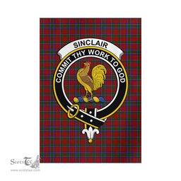 Scottish Sinclair Tartan Flag with Family Crest - Tartan Garden Flag Scottish Plaid Tartan Plaid - ScotsTee - scotstee.com