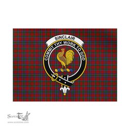 Scottish Sinclair Tartan Flag with Family Crest - Tartan Garden Flag Scottish Plaid Tartan Plaid - ScotsTee - scotstee.com