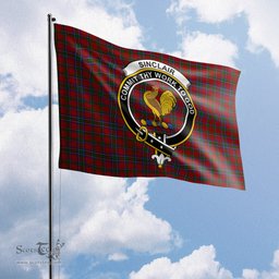 Scottish Sinclair Tartan Flag with Family Crest - Tartan Garden Flag Scottish Plaid Tartan Plaid - ScotsTee - scotstee.com